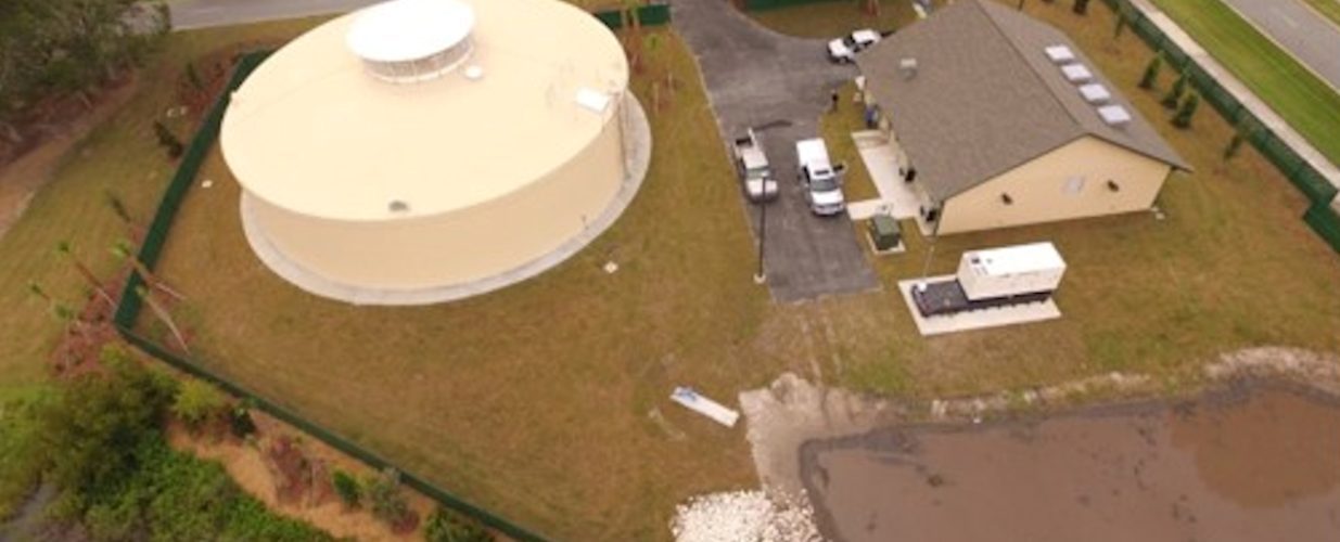 Plantation wastewater treatment plant aerial view